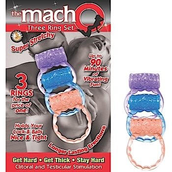Macho 3 Assorted Cockrings Set
