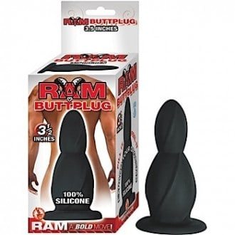 Ram Buttplug 3.5" Black