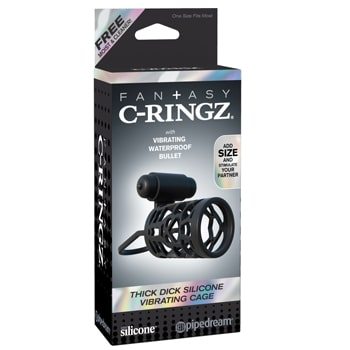 Thick Dick Silicone Vibrating Cage