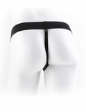 7" Vibrating Hollow Strap-On with Balls