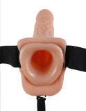 7" Vibrating Hollow Strap-On with Balls