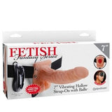 7" Vibrating Hollow Strap-On with Balls
