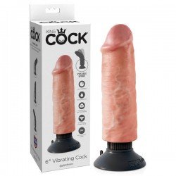 King Cock 6" Vibrating Cock Flesh
