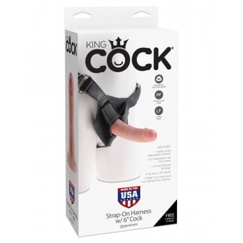 King Cock Universal Strap On Harness with 6" Cock
